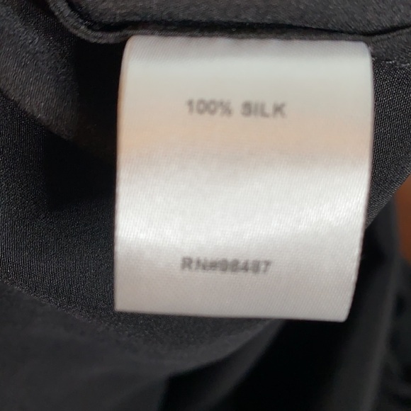 Dora Landa Black Silk Keyhole Blouse Top Size S - Picture 6 of 7